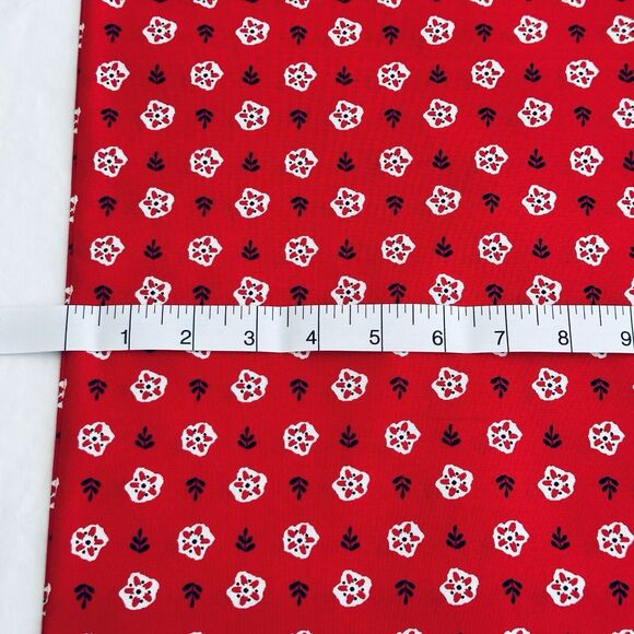 Red & Black HeeHaw Poppy Floral Print 100% COTTON Quilting Cotton BTY - Picture 2 of 3